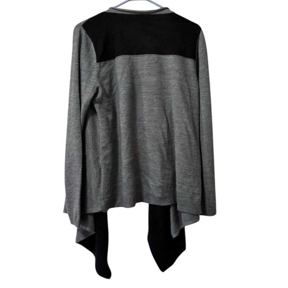 Democracy Sweater Women Sz Large Asymmetrical Button Down‎ Long Sleeve Cardigan - Picture 2 of 10
